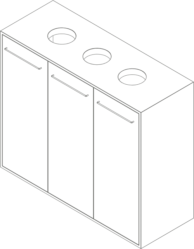 Armário de reciclagem